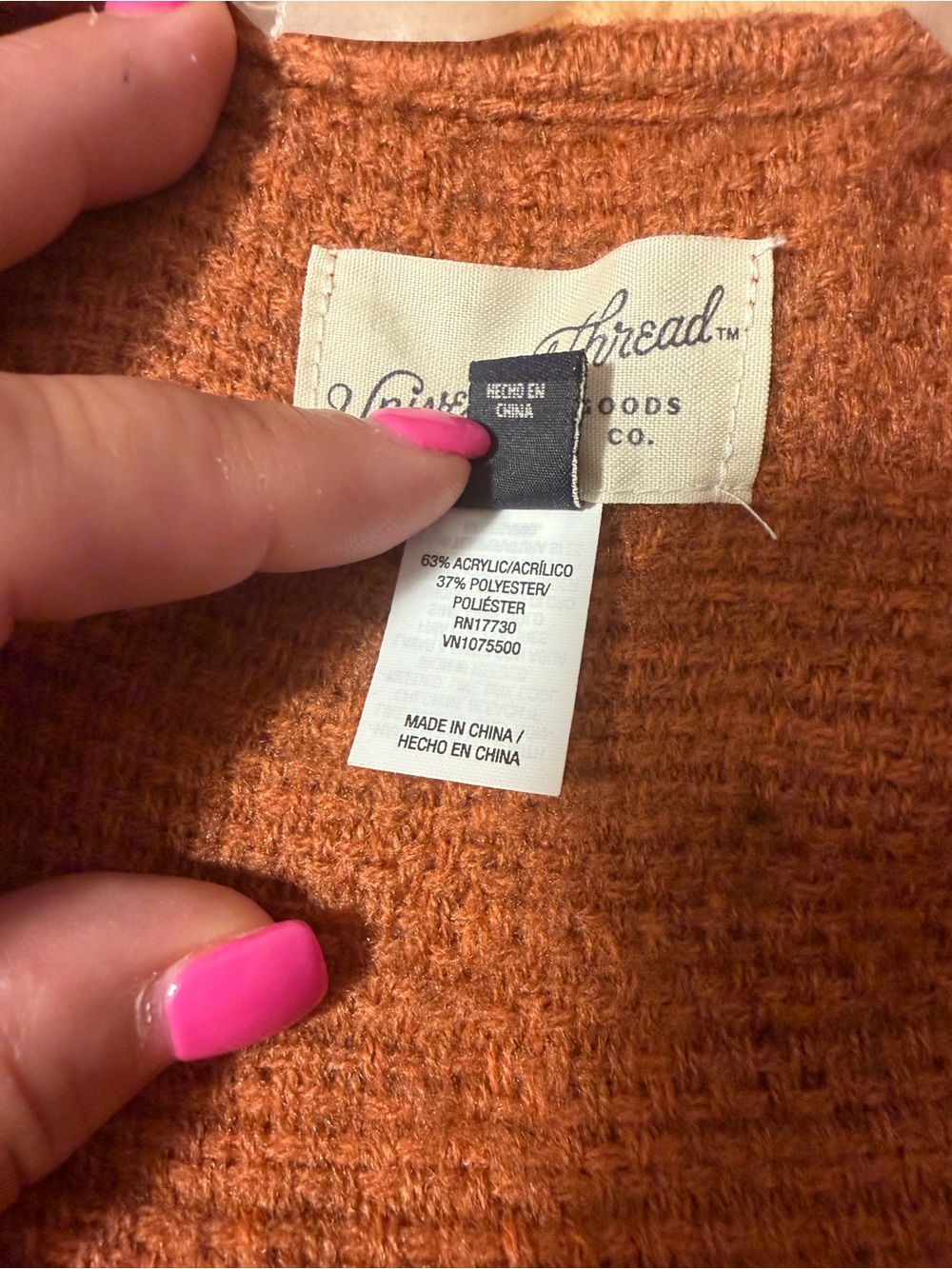 Universal Threads Cozy Rust Orange Essential Ruana - Picture 6 of 6
